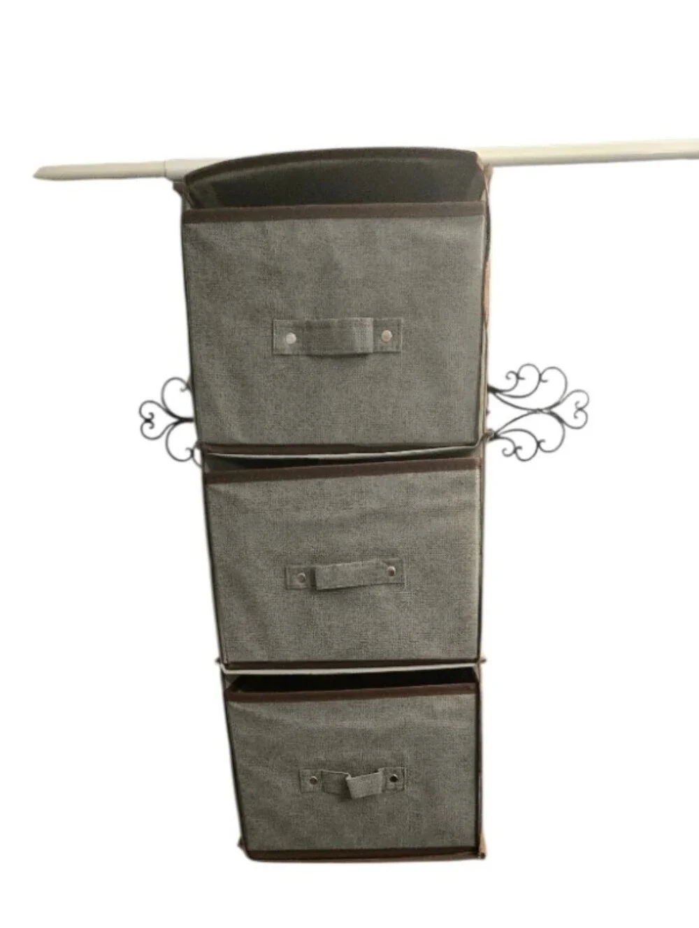 Gray 3-Tier Hanging Fabric Storage Organizer